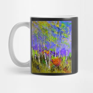 Green birch trees Mug